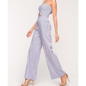 Strapless cut out jumpsuit